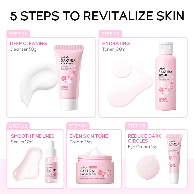 LAIKOU Sakura Kit 5 piece Skin Care Sets