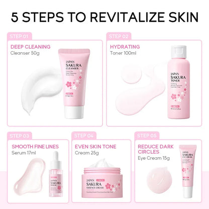 LAIKOU Sakura Kit 5 piece Skin Care Sets