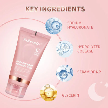 Jelly Cream Hydrolyzed Collagen Overnight Facial Mask Wrap