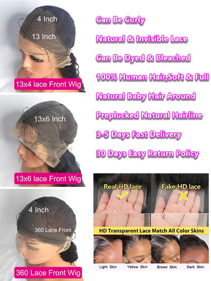 Lace Frontal Wig Human Hair 360 Brazilian