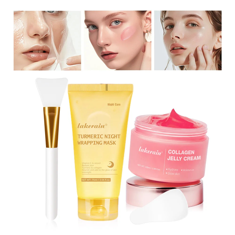 Jelly Cream Hydrolyzed Collagen Overnight Facial Mask Wrap