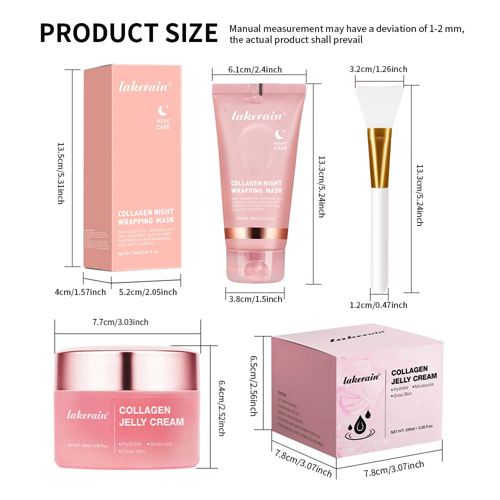 Jelly Cream Hydrolyzed Collagen Overnight Facial Mask Wrap