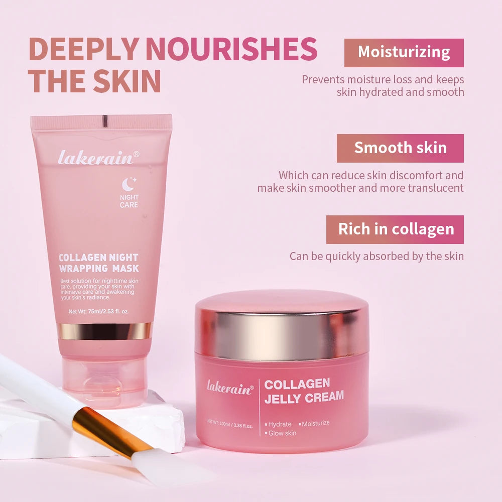 Jelly Cream Hydrolyzed Collagen Overnight Facial Mask Wrap