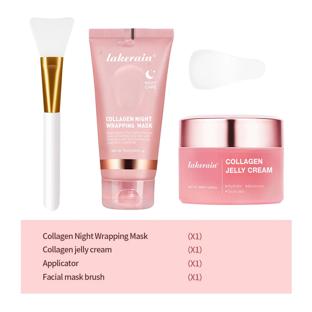 Jelly Cream Hydrolyzed Collagen Overnight Facial Mask Wrap