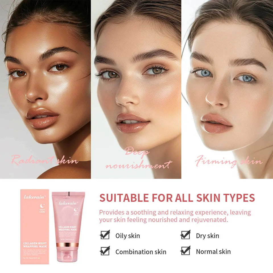 Jelly Cream Hydrolyzed Collagen Overnight Facial Mask Wrap