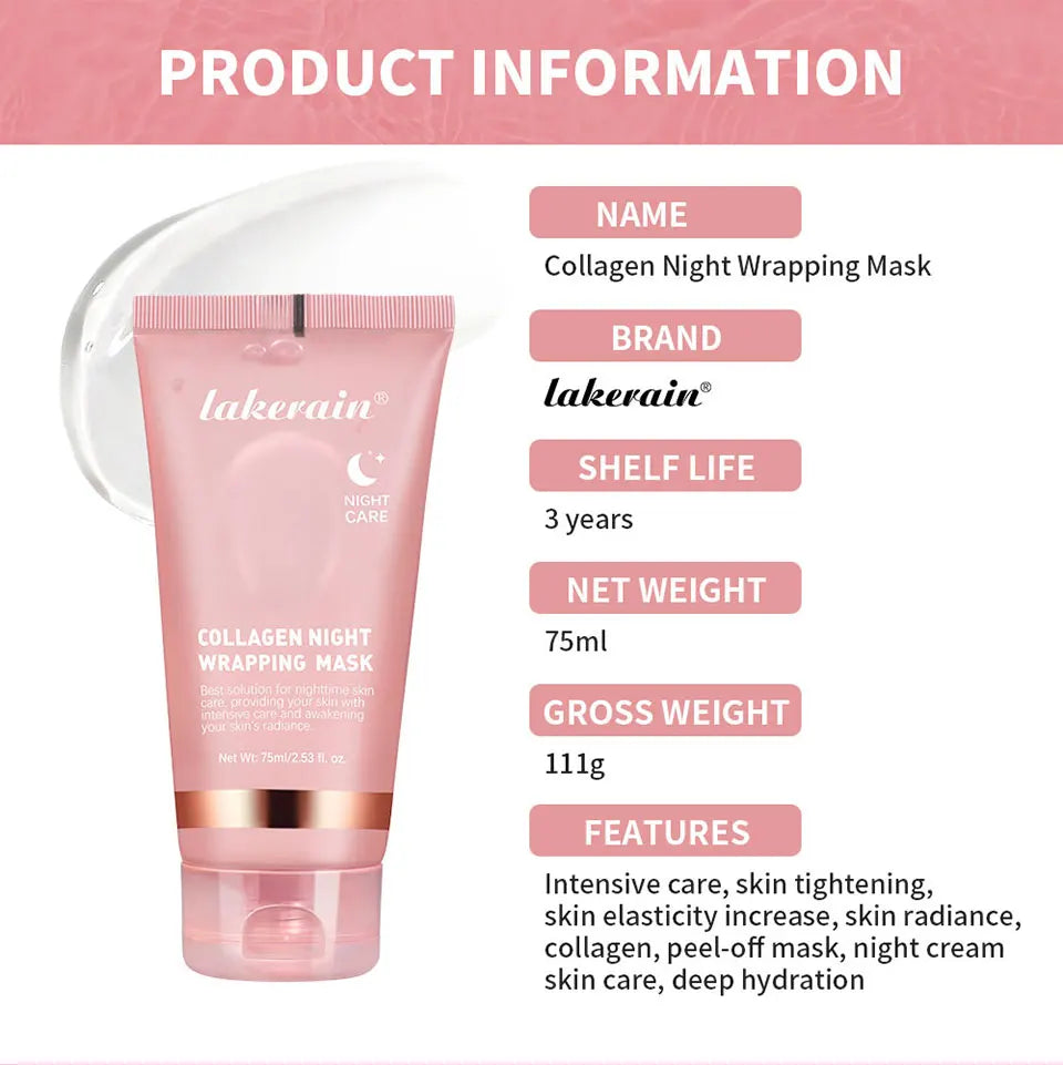 Jelly Cream Hydrolyzed Collagen Overnight Facial Mask Wrap