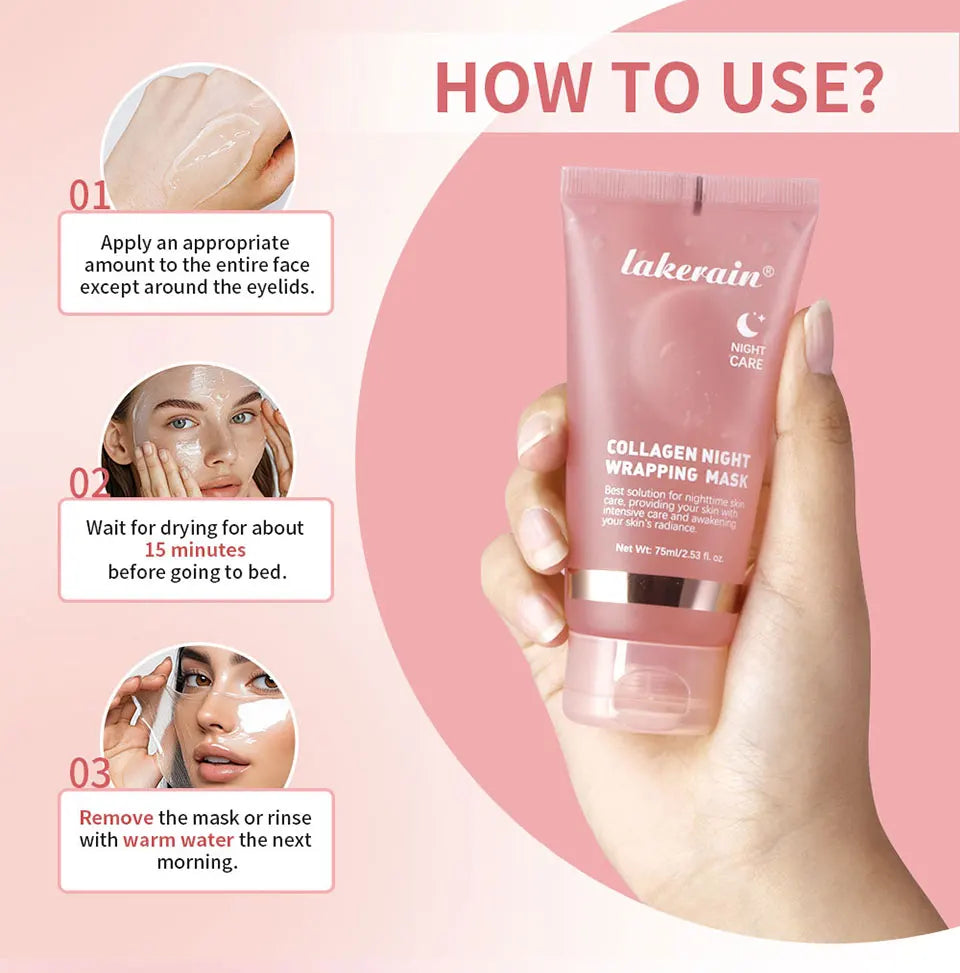Jelly Cream Hydrolyzed Collagen Overnight Facial Mask Wrap