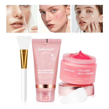 Jelly Cream Hydrolyzed Collagen Overnight Facial Mask Wrap