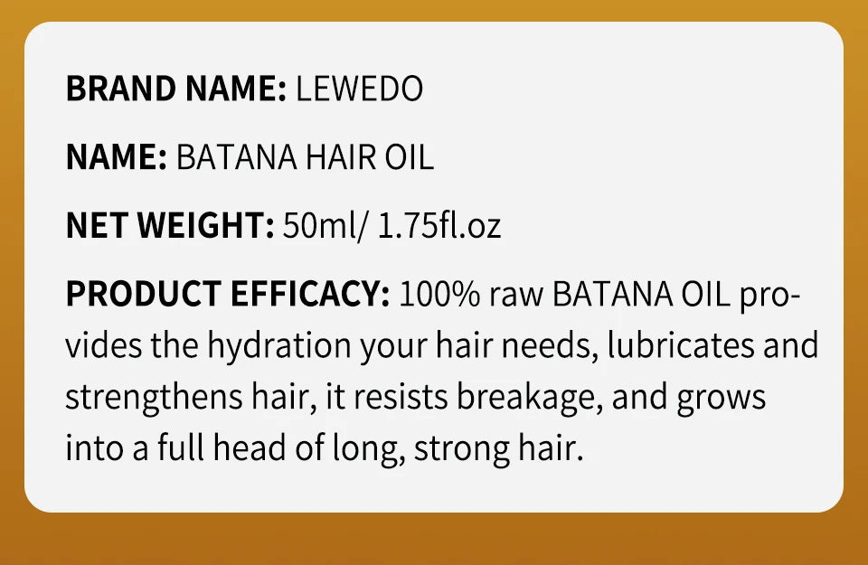 Lewedo Naturals Batana Oil Fast Hair Growth for Men Women