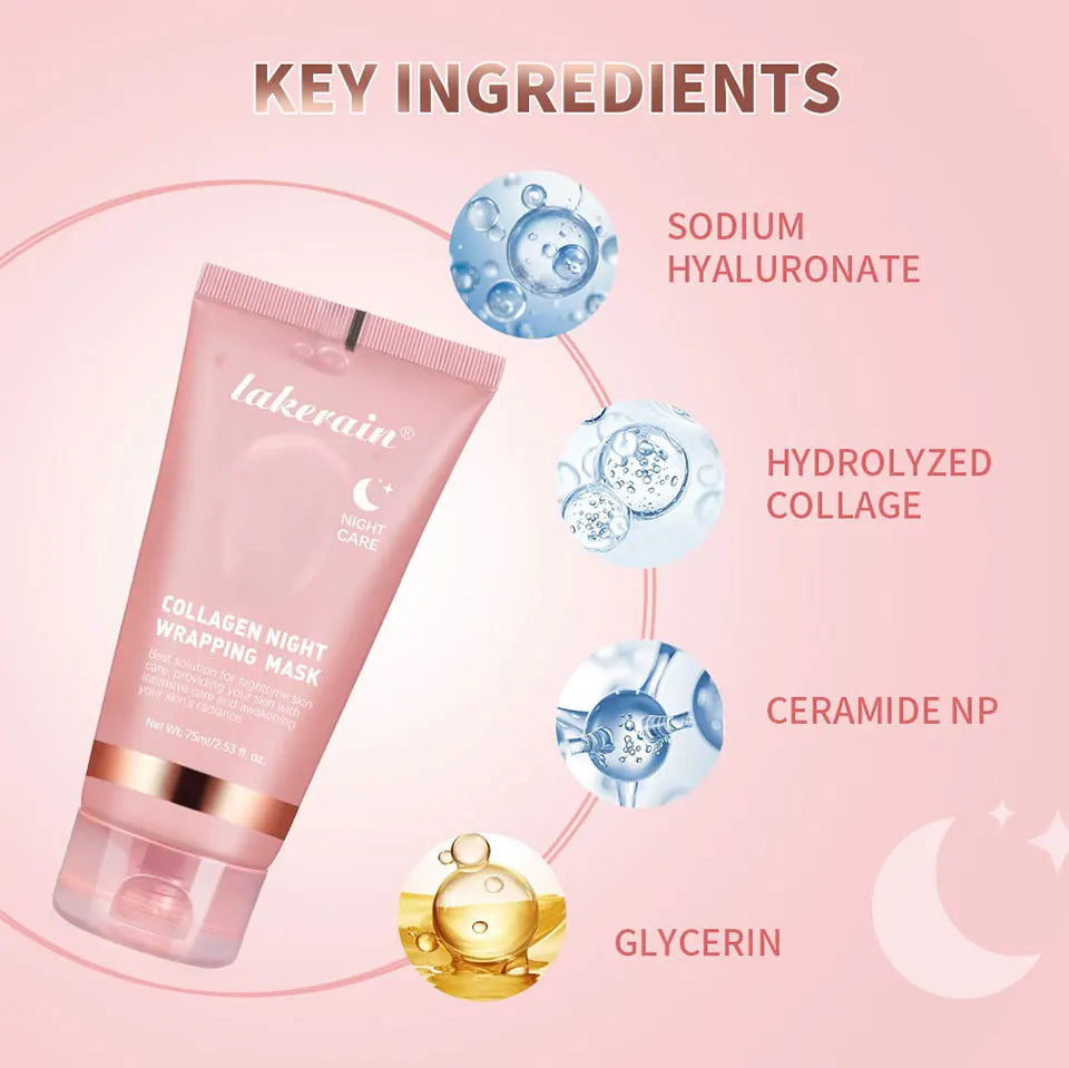 Jelly Cream Hydrolyzed Collagen Overnight Facial Mask Wrap